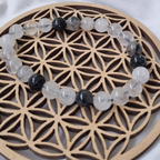 Bracelet Cristal de Roche et Tourmaline Noire