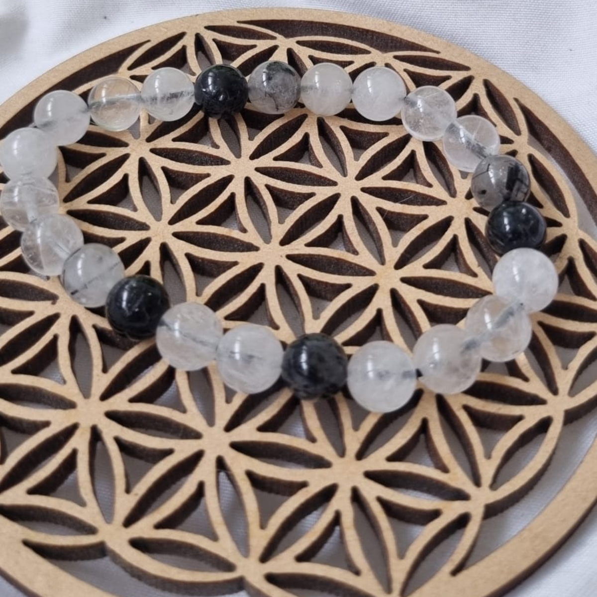 Bracelet Cristal de Roche et Tourmaline Noire