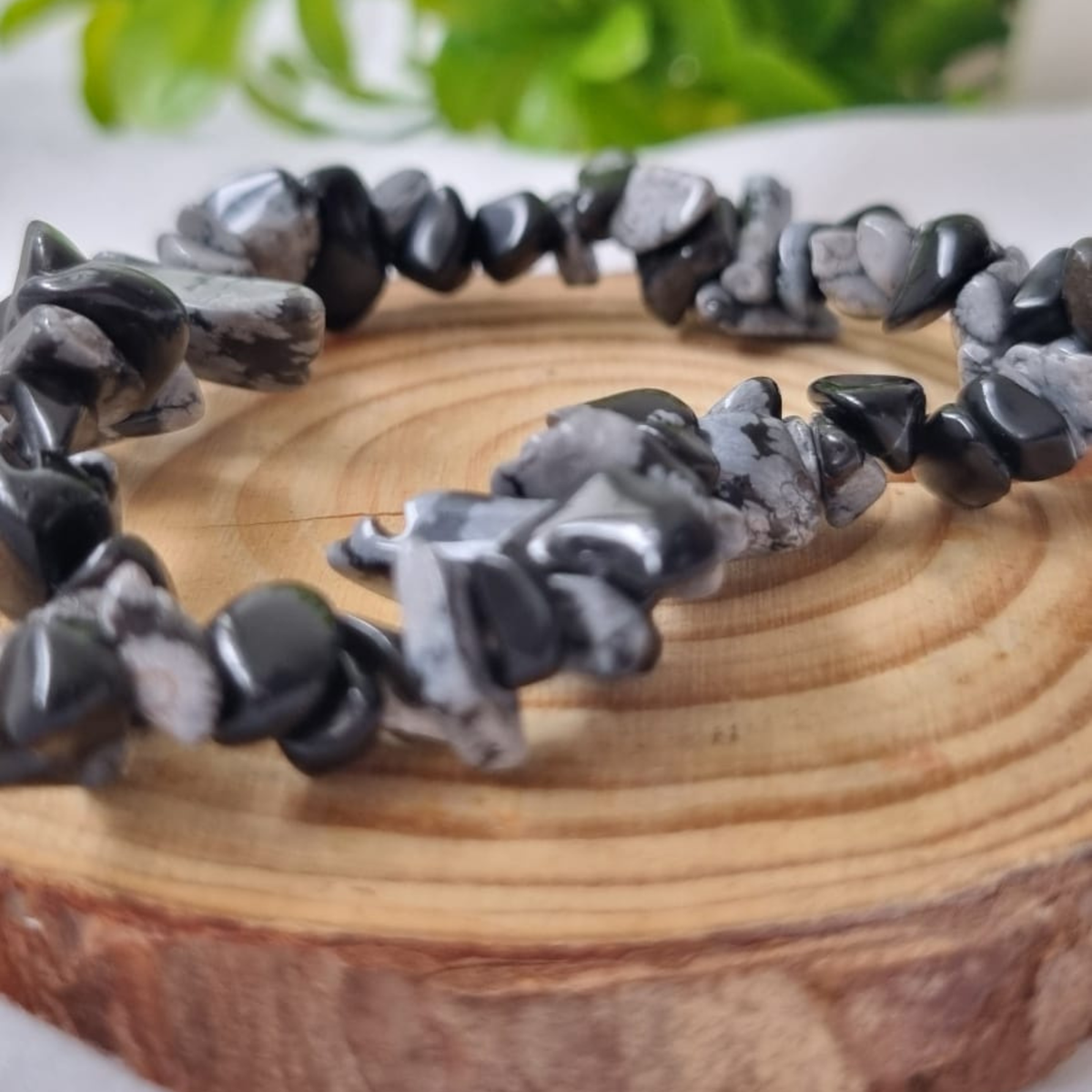 Bracelet Baroque Obsidienne Flocon de neige