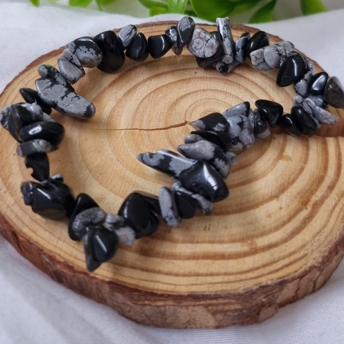 Bracelet Baroque Obsidienne Flocon de neige