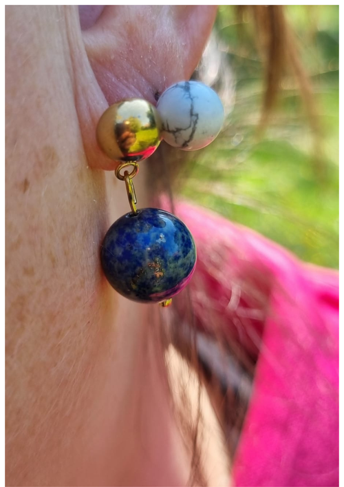 Boucle d’oreille Howlite