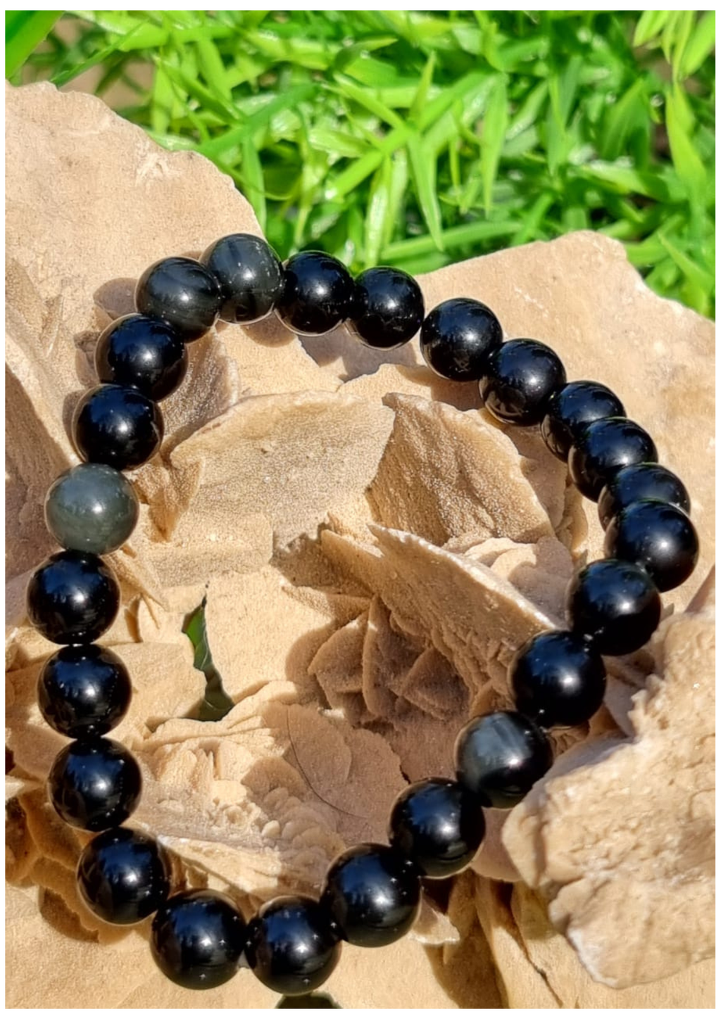Bracelet Obsidienne Or