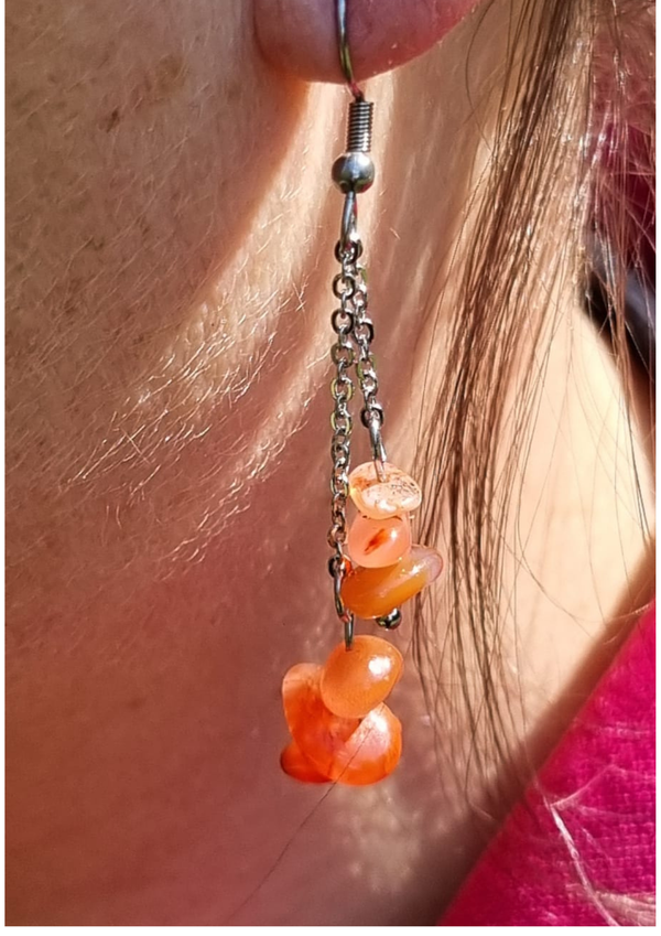 Boucle d’oreille Cornaline